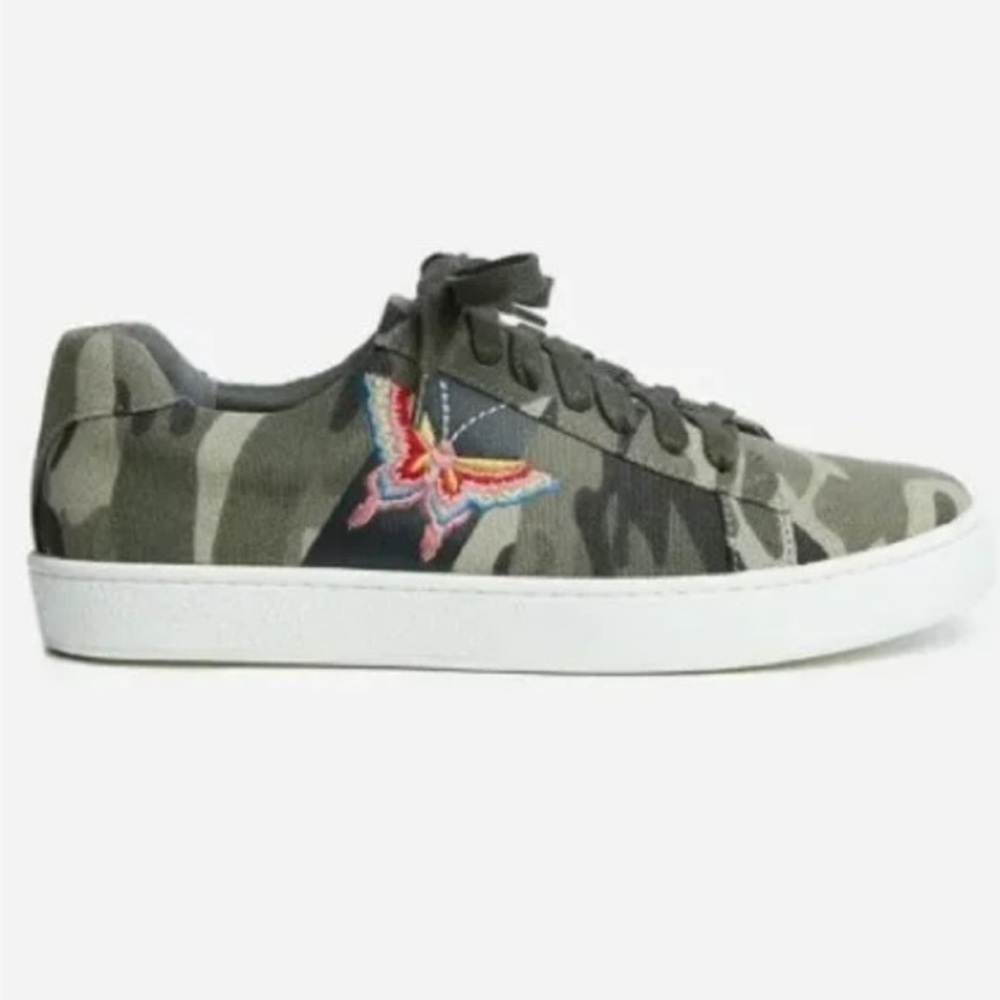 Johnny Was Embroidered Camo Canvas Sneaker size 8.5